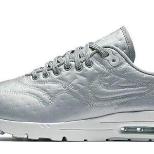 Women's Nike Air Max 1 Ultra Premium Metallic Silver Athletic Shoe Size 8
